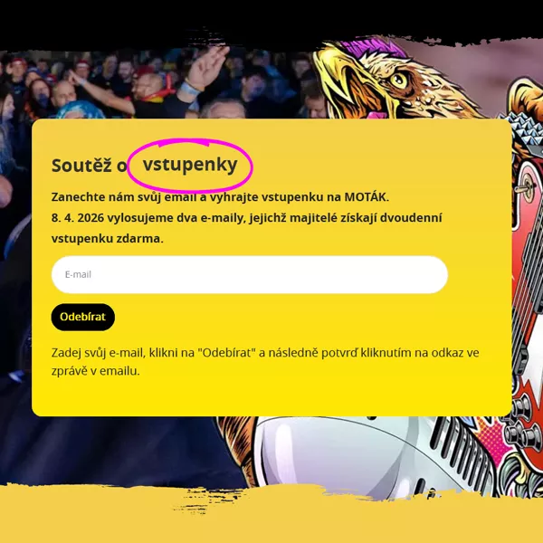 Soutěž o dvoudenní vstupenky na MOTÁK!